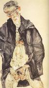 Egon Schiele Self-Portrait in Black Cloak (mk12) Spain oil painting artist